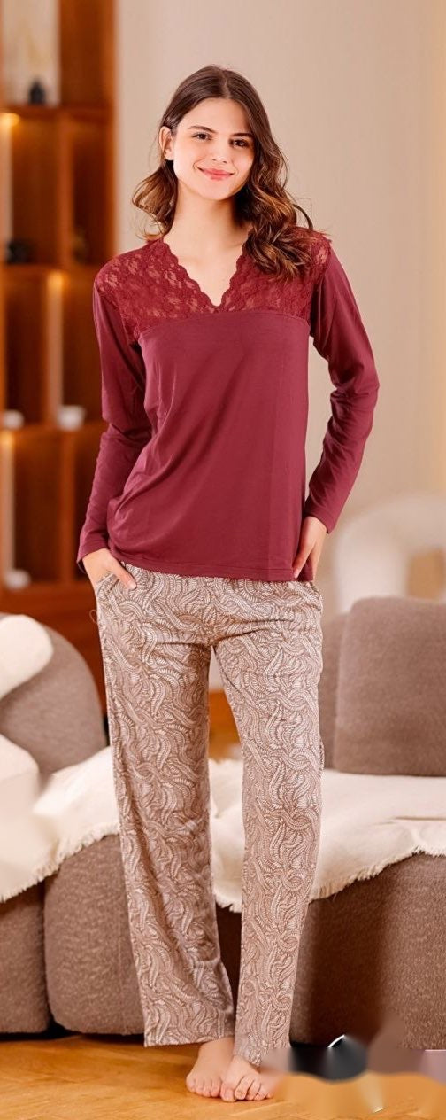 بيجامه الاسترخاء القطنيه -relax cotton set